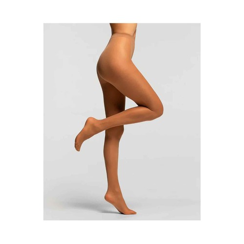 Panty transparente mate con acción descanso, 40den, POMPEA, color ambrato, talla S.