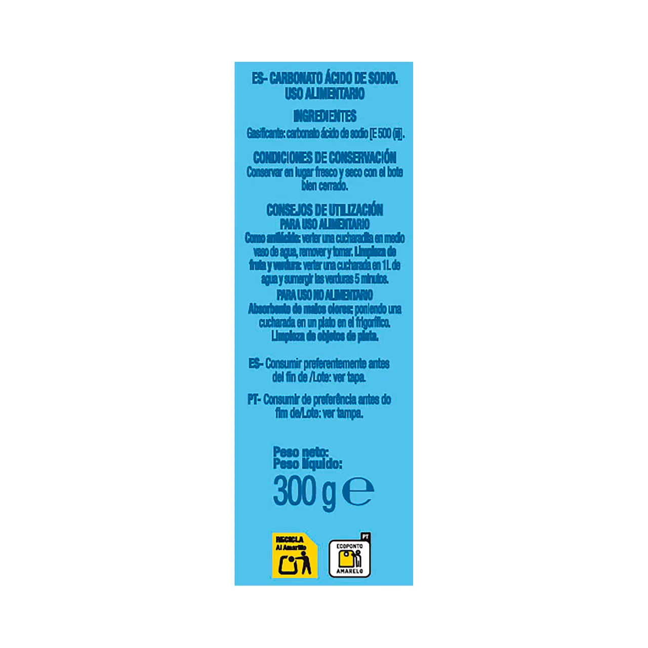 PRODUCTO ALCAMPO Bicarbonato sódico - 300g.