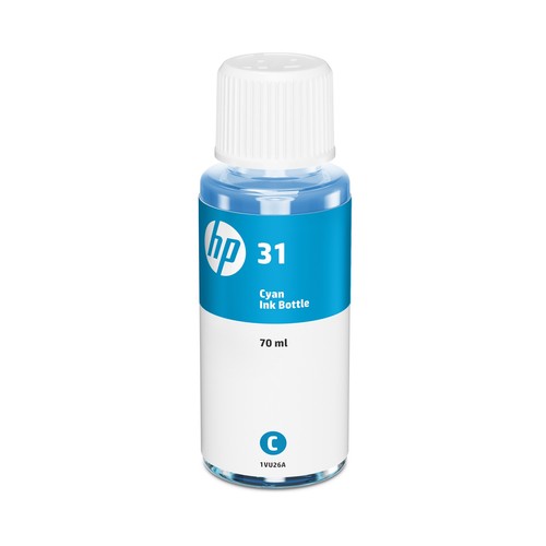 Botella de tinta HP 31, cián, 70 ml..