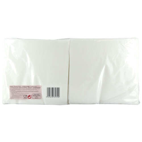 ACTUEL Servilletas de papel desechables blancas 2 capas 33 x 33 cm ACTUEL 200 uds