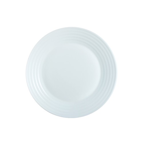 Plato de postre fabricado en vidrio blanco, 19cm. de diámetro, Harena LUMINARC.
