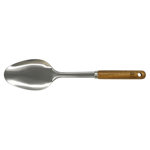 Cuchara de acero inoxidable con mango de madera Acacia, ACTUEL.