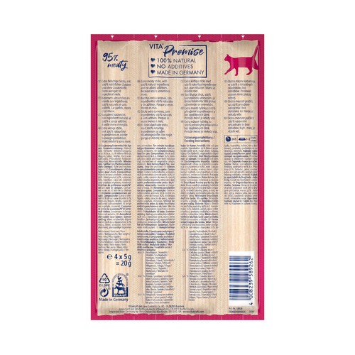 VITAKRAFT Snacks para gato de pollo 100% natural VITAKRAFT Vita Naturals 4x5 g.