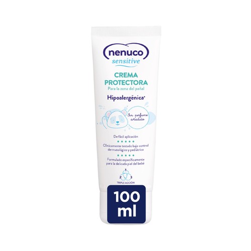 Crema hipoalergénica protectora de la zona del pañal NENUCO Sensitive 100 ml.