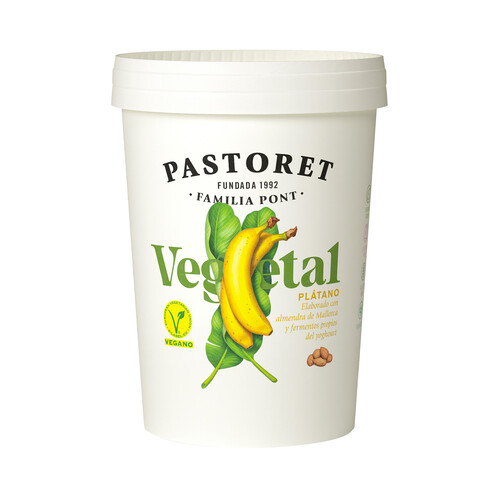 PASTORET Especialidad a base de almendra de Mallorca con plátano y fermentos del yoghourt Vegetal 500 g.
