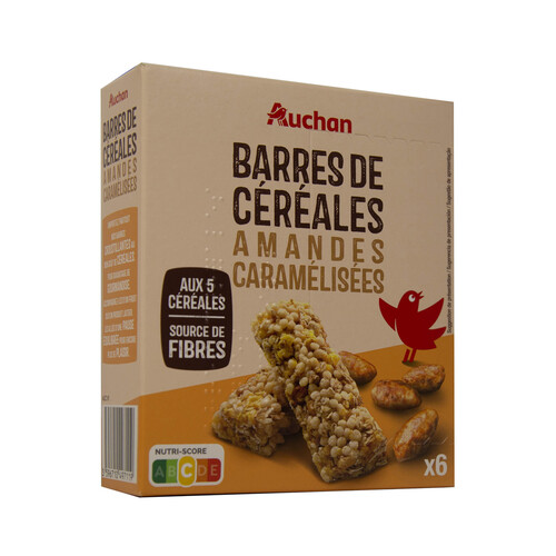 PRODUCTO ALCAMPO Barritas de cereales con almendras caramelizadas 126 g.