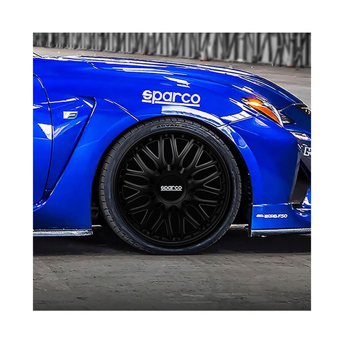 Juego de 4 tapacubos SPARCO ROMA para ruedas de 16", color negro.