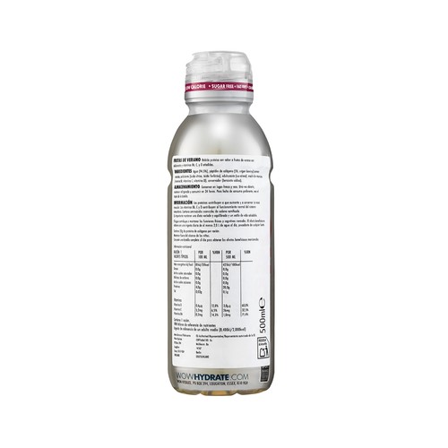 WOW HYDRATE Bebida proteica con sabor a frutas de verano 20 g. botella de 500 ml.