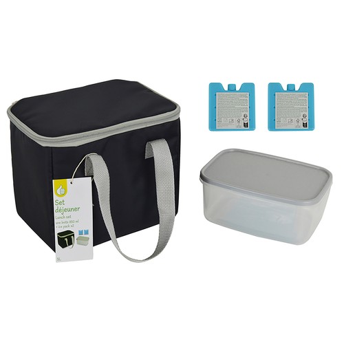 Bolsa porta alimentos cuadrada de poliéster + hermético ACTUEL.