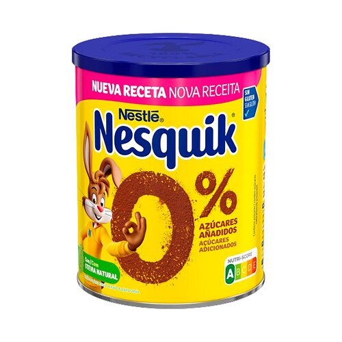 NESQUIK de NESTLÉ Cacao instantáneo 0% azúcares añadidos 320 gr.