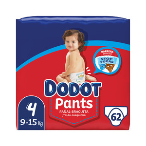 Imagen de DODOT Pants (braguitas) de aprendizaje talla 4 (9-15 kg) 62 uds.