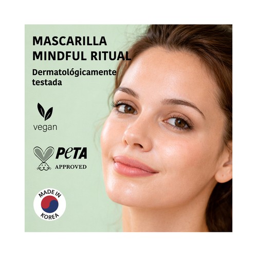 IROHA NATURE Minful ritual Mascarilla facial calmante con Ashwagandha y ácido Hialurónico.