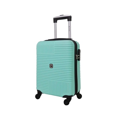 Maleta cabina tipo trolley talla XS Rígida, 8 ruedas con cierre Zen verde vacacional. AIRPORT