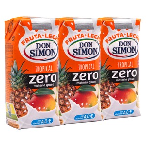 Imagen de DON SIMON Leche con zumo de frutas tropicales DON SIMÓN Funciona max 3 x 330 ml.