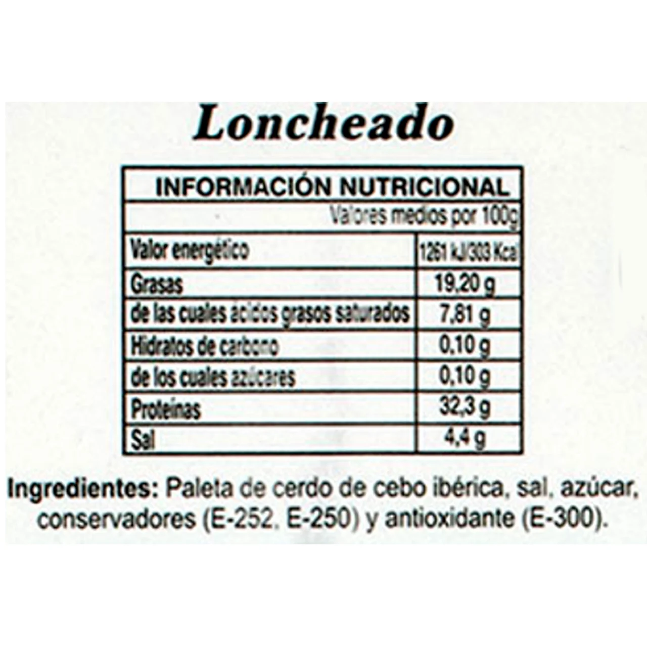 Paleta de cebo ibérica 50% raza ibèrica100 g.