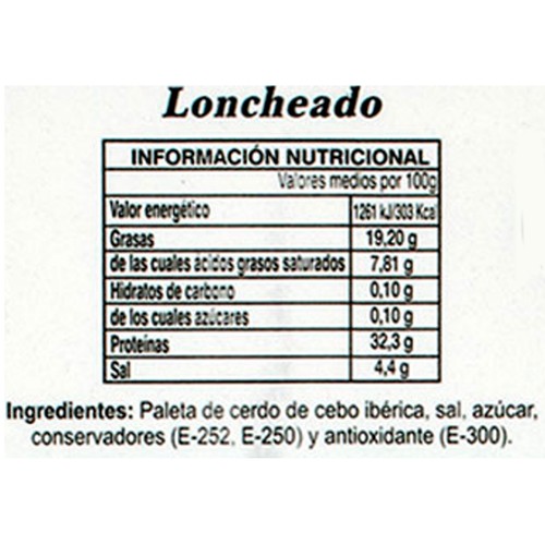 VALJA Paleta de cebo ibérica 50% raza ibèrica100 g.