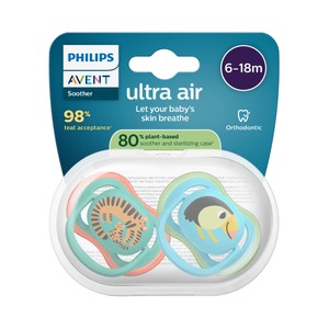Ultra air de Philips Chupetes de 6 a 18 meses, con tetina con diseño ortodóntico 2 uds.