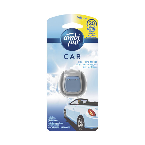 Ambientador de coche para rejilla de ventilación, eliminación de olores,aroma a aire fresco, AMBIPUR CAR.