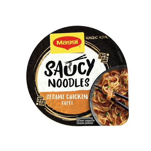 MAGGI Saucy Noodle Noodles de trigo con condimento sabor a pollo y sésamo 75 g.