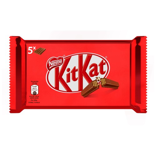 Barritas de galleta cubiertas de chocolate KIT KAT pack de 5 uds. 41,5 g.
