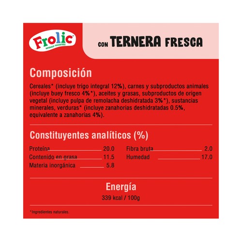 FROLIC Al perro seco buey 2,6 kg
