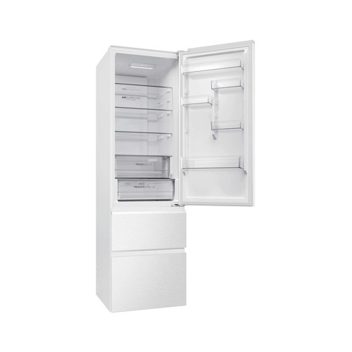 Frigorífico combi 205cm HAIER HTR3620CNPW, color blanco, 3 cajones, NO FROST, clasificación energética: C, H: 205cm, A: 59,5cm, F: 66,7cm, capacidad total: 414L.