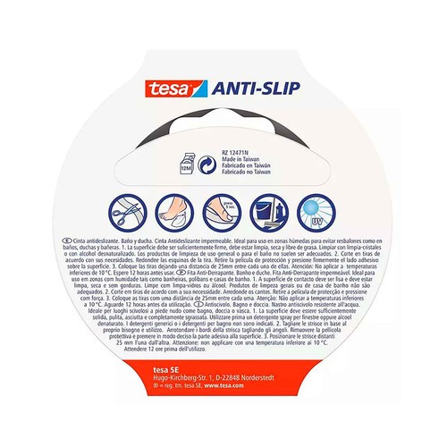 Cinta antideslizante para baños y duchas, TESA.