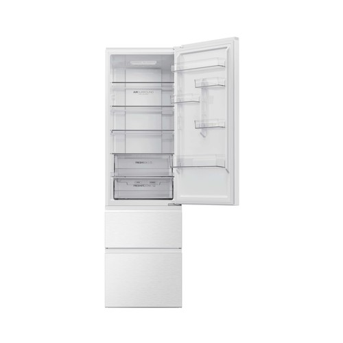 Frigorífico combi 205cm HAIER HTR3620CNPW, color blanco, 3 cajones, NO FROST, clasificación energética: C, H: 205cm, A: 59,5cm, F: 66,7cm, capacidad total: 414L.