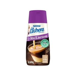 LA LECHERA Leche condensada desnatada y sin lactosa, ideal para el café, nestlé LA LECHERA 450 g.