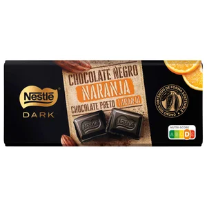 NESTLÉ Tableta de chocolate negro con naranja 120 g.