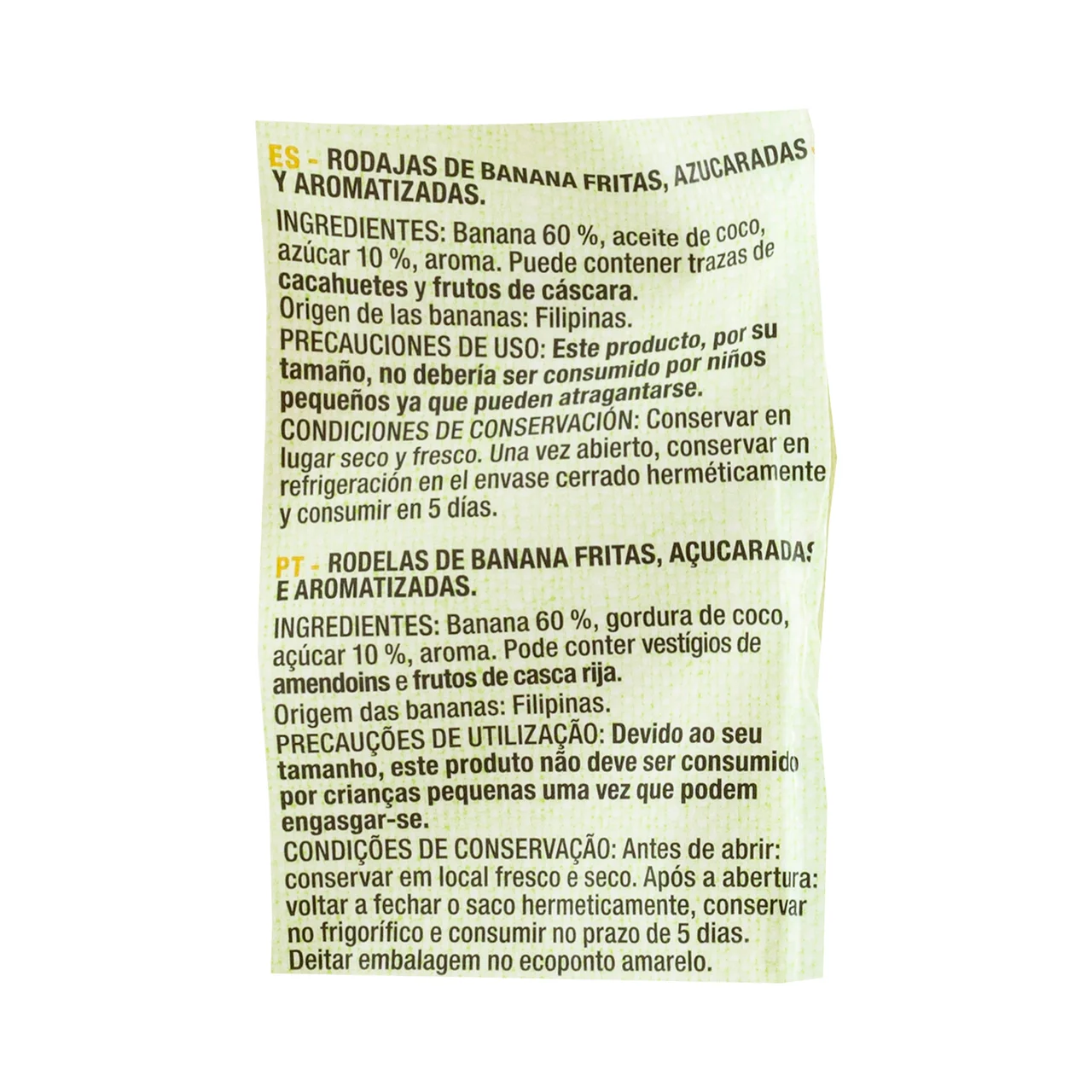 PRODUCTO ALCAMPO Chips de banana 200 g