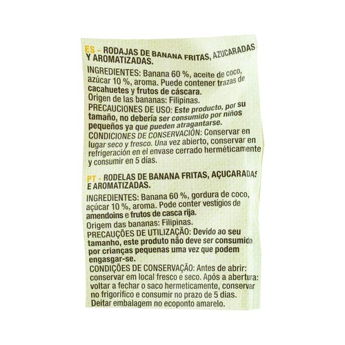 PRODUCTO ALCAMPO Chips de banana 200 g
