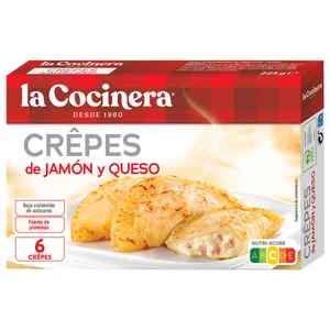 LA COCINERA Mini crepes rellenos de jamón y queso 255 g.