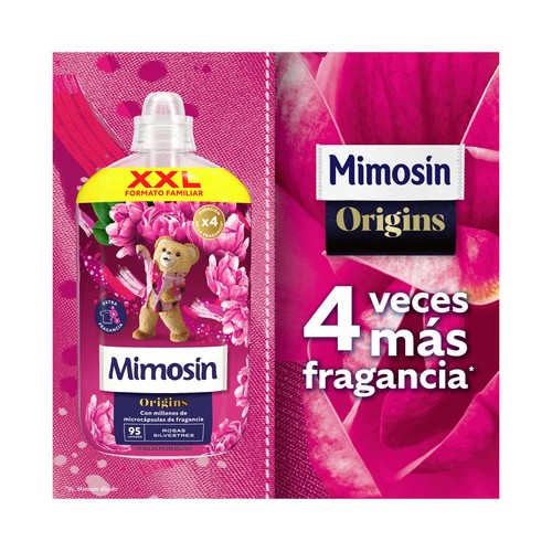 MIMOSIN Origins Suavizante concentrado con aroma a rosas silvestres 1710 ml, 95 lavados.