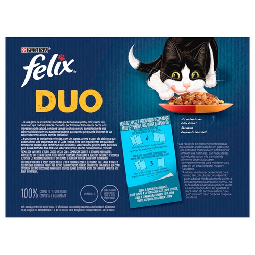 PURINA FELIX Alimento gatos húmedo Fantastic Duo 12 uds. x 85 g.