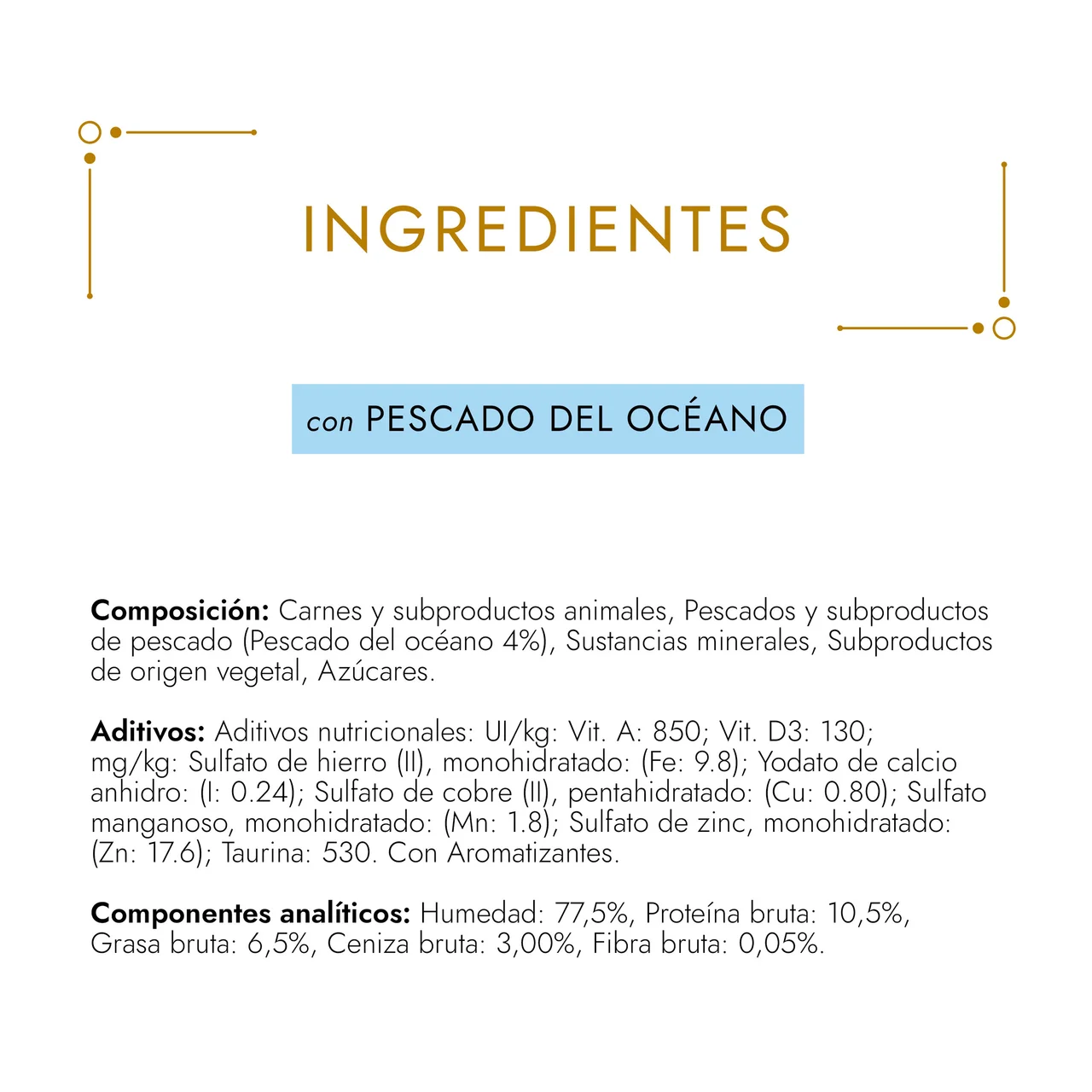 Gold Comida para gatos húmeda a base de mousse de pescado 8 uds. de 85 gr.