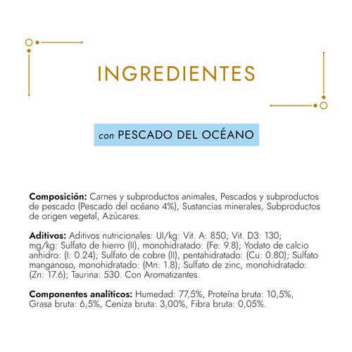 PURINA GOURMET Comida para gatos húmeda a base de mousse de pescado 8 uds. de 85 gr.