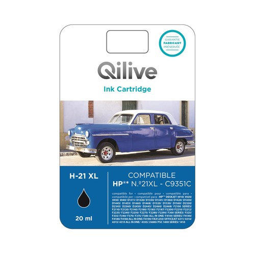 Cartucho de tinta compatible (21XL) QILIVE H-21XL negro.