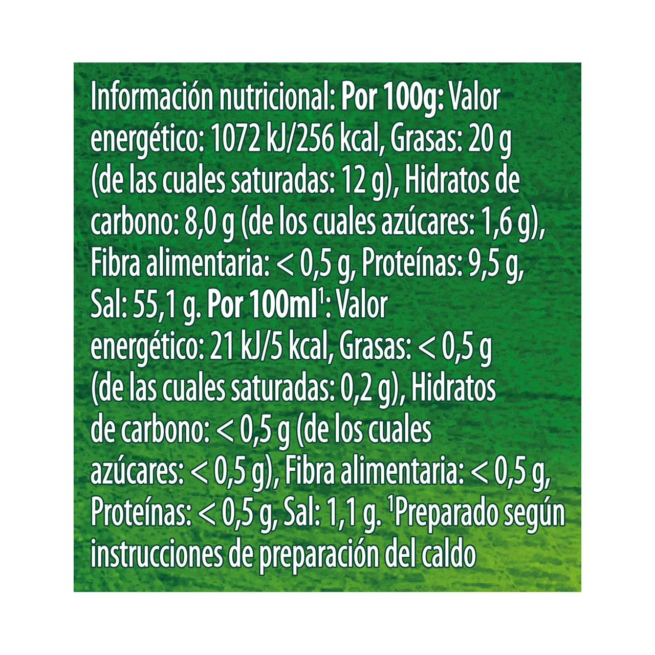 Caldo de carne doble caja de 16 uds. 160 g.