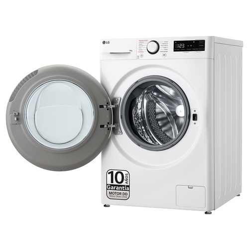 Lavadora LG F4WR6010A0W 10KG, clasificación energética: A, 1400RPM, H: 85cm, A: 60cm, F: 56,5cm.