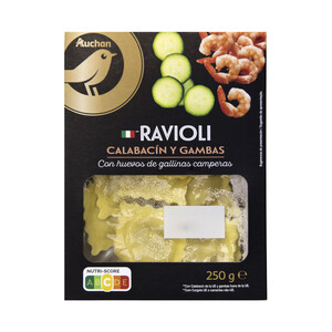 ALCAMPO GOURMET Raviolis de pasta fresca al huevo rellenos de calabacín y gambas ALCAMPO GOURMET 250 g.