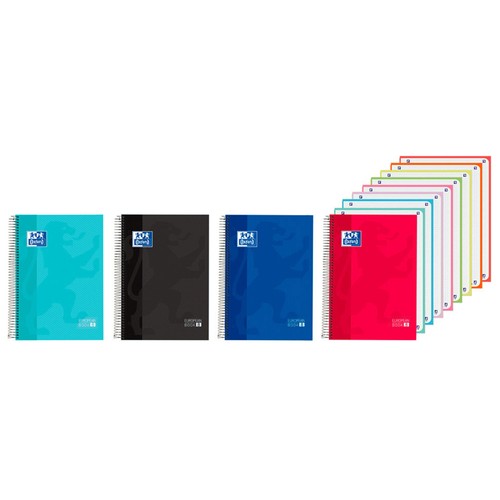 Cuaderno A4 Cuadrícula 5x5 Europeanbook 160 hojas tapa extradura modelos surtidos. OXFORD