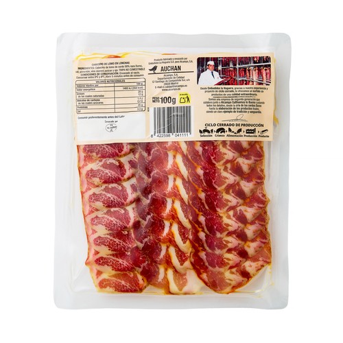 ALCAMPO CULTIVAMOS LO BUENO  Cabecero de lomo (50% raza Duroc), cortado en lonchas  100 g.