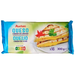AUCHAN Queso fundido en lonchas 16 uds. 300 g. Producto Alcampo