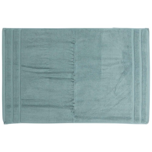 Alfombra de baño color azul grisáceo 100% algodón 1200g/m², 50x80cm ACTUEL.