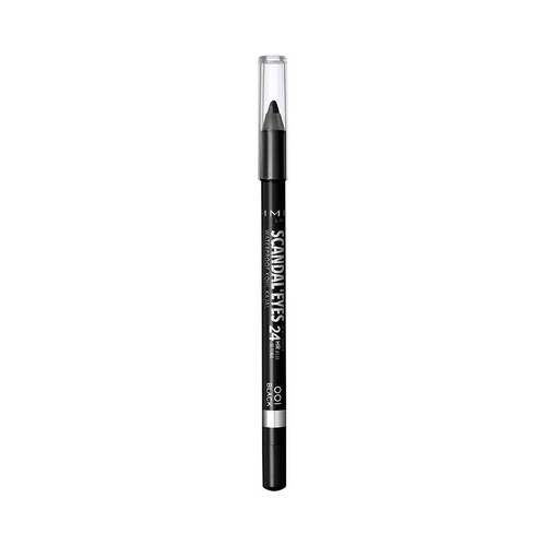 RIMMEL Scandal eyes 24 h tono 001 negro  Lápiz de ojos Kohl kajak con fórmula cremosa y resistente al agua.
