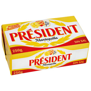 Imagen de PRÉSIDENT Pastilla de mantequilla sin sal PRESIDENT 250 g.