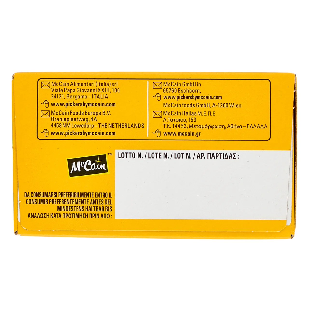 McCAIN Pickers Mini palitos rellenos de queso mozzarella 230 g.