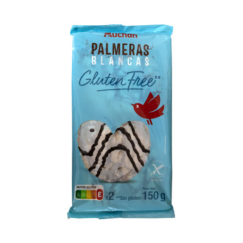 Palmeras de chocolate blanco sin gluten PRODUCTO ALCAMPO150 g