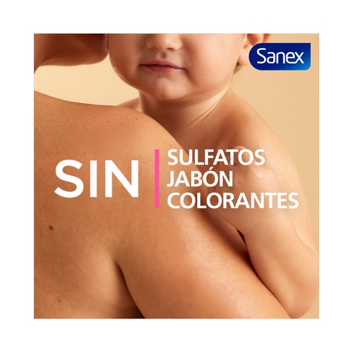 SANEX Sin neutro Gel de ducha o baño, con hidratantes naturales para pieles sensibles y delicadas 600 ml.